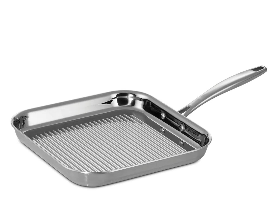 11″ STAINLESS STEEL SQUARE GRILL PAN