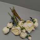 TOCHGREEN Artificial Peonies Silk Flowers 2 Bouquets Vintage Fake Peonies 14pcs Heads Faux Peony Flowers with Stems for Home Wedding Table Decoration Bridal Bouquet Floral Arrangement (White, 2PCS)