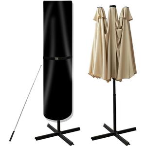 POYEE Umbrella Cover, 420D Waterproof Outdoor Patio Umbrella Cover for 7ft to 9ft Market Umbrella, Black POYEE Umbrella Cover, 420D Waterproof Outdoor Patio Umbrella Cover for 7ft to 9ft Market Umbrella, Black
