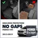 All-Weather Cargo Mats Compatible for Ford Escape Trunk Mat Backrest Mat,Trunk Mat Rear Seat Back Cargo Cover Protector Fit for Ford Escape 2013 2014 2015 2016 2017 2018 2019 Accessories