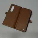 Defencase Wallet Case Compatible with Samsung Galaxy Z Fold 3 with RFID Blocking Card Holder & S Pen Holder Slot PU Leather Magnetic Snap Flip Zipper Strap Phone Case Fit for Galaxy Z Fold 3, Brown