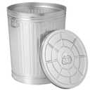 Gardenised Round Galvanized Steel, 26 Gallon Trash Can with Lid - Durable Metal Bucket for Backyard, Lawn, Garden and Yard Use - Weather-Resistant Garbage Can for Indoor and Outdoor, 28-inch