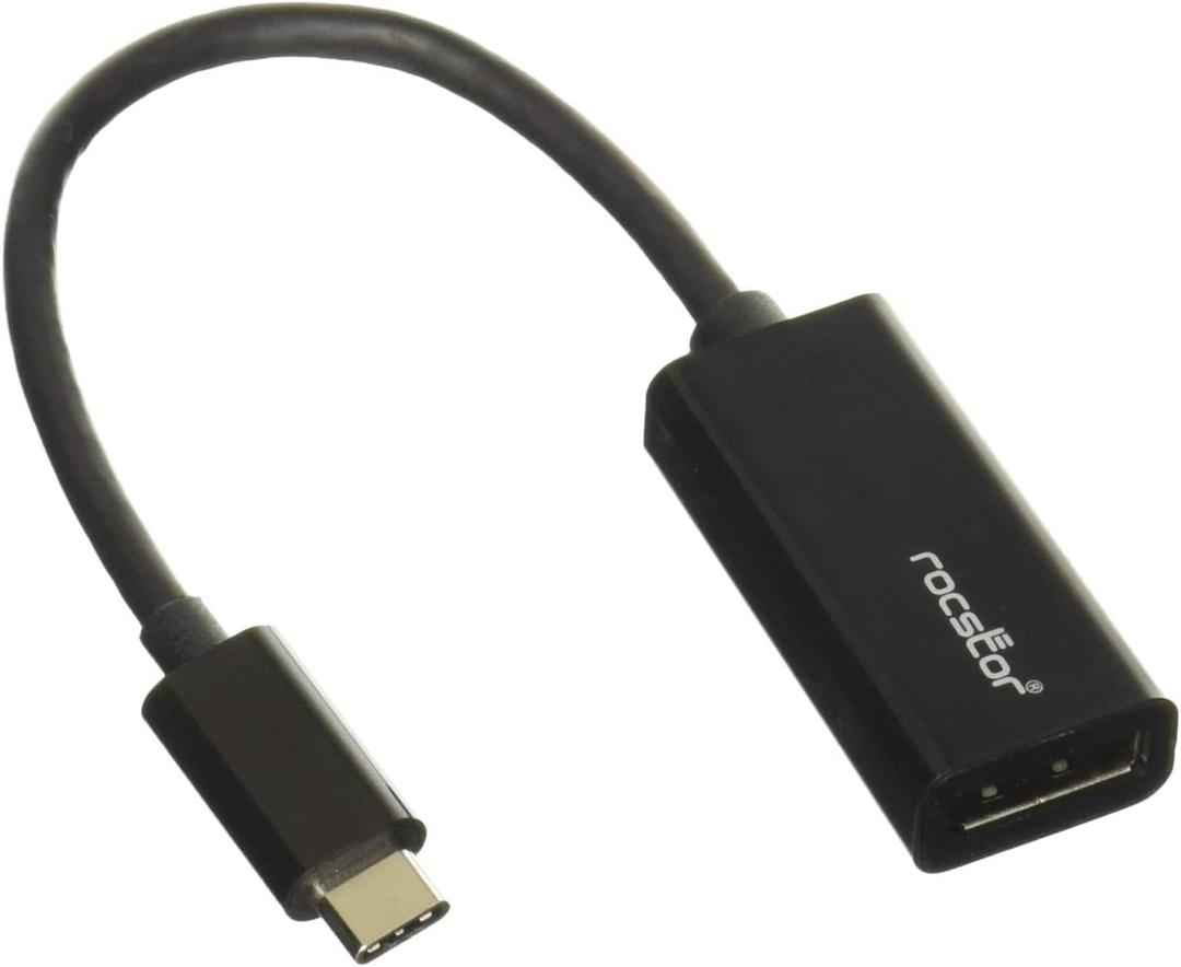Rocstor Y10C131-B1 Premium USB-C to DisplayPort Adapter M/F - for Computers, MacBook, MacBook Pro, Chromebook or Devices with USB C  6 - USB Type C, Black