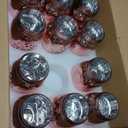 Tioncy 12 Pcs Painted Mason Jars for Table Glass Decorative Jars with 12 Light Strings for DIY Wedding Valentines Day Housewarming Home Decoration(Pink)