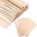 150 Pieces Balsa Wood Sticks Hardwood Square Wooden Craft Dowel Rods Unfinished Balsa Wood Sheets 12" Thin Wooden Strips 1/4 Inch 1/8 Inch for Crafts DIY Projects Models Making Supplies