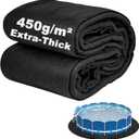 Pool Liner Pad for Above Ground Pools, 15 FT Round Extra-Thick Pool Mat, Seamless Comfort Underfoot, Puncture-Resistant Industrial-Grade Black Synthetic Fiber Pad,15' Round
