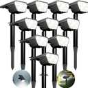 Satucol 10 Pack Solar Spot Lights Outdoor,Auto On/Off Solar Lights Outdoor Waterproof IP65,2-in-1 Solar Powered Outdoor Landscape Lighting,Solar Lights for Outside Yard Garden Pathway (Cool White)
