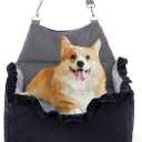 Jaoul Dog Booster Car Seat for Small/ Medium Dogs - Memory Foam Elevated Cushion - Fully Detachable and Washable Pet Portable Car Seat with 2 Clip-On Safety Leashes(Black, 6" H, Lace Trim)