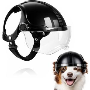 Petmolico Safety Helmets for Dogs, Dog Helmet with Anti-UV Clear Goggles&Ear Holes&Adjustable Strap, Comfortable&Protective Goggles Helmet for Small Animals for Outdoor Driving/Riding/Hiking/Biking