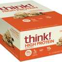 think! Protein Bars, High Protein Snacks, Gluten Free, High Fiber, Peanut Butter Chocolate Chunk, 10 Count, BB 21 OCT 2025