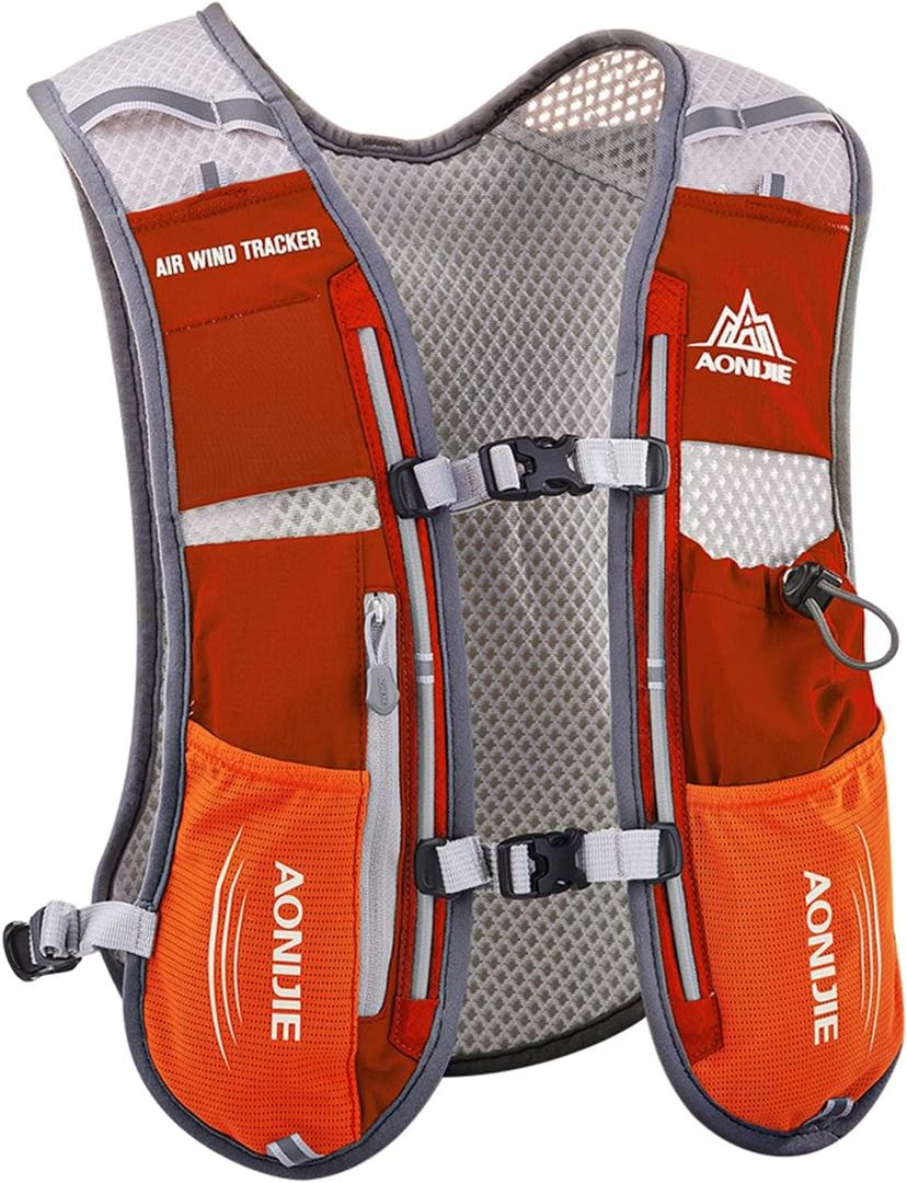 AONIJIE Hydration Vest Pack Backpack 5L Marathoner Running Race Hydration (Orange)