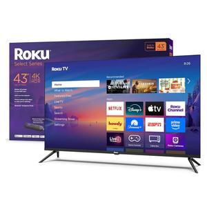 Roku Smart TV – 43-Inch Select Series, 4K HDR TV – RokuTV with Enhanced Voice Remote – Flat Screen LED Television with Wi-Fi for Streaming Live Local News, Sports, Family Entertainment
