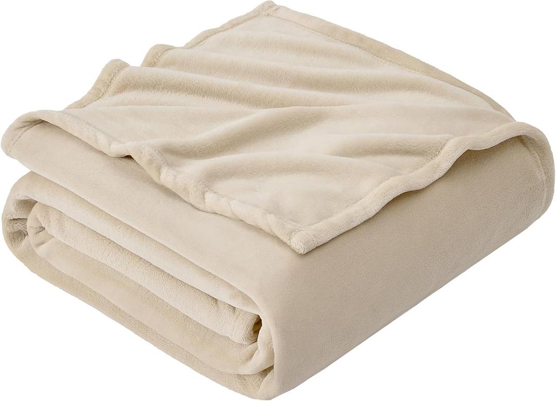 Hansleep Fleece Blanket Twin Size Taupe, Soft Cozy Twin Blanket, Fuzzy Flannel Blanket for Bed, Sofa, Couch, Travel, Camping, Taupe, 60x80 Inches