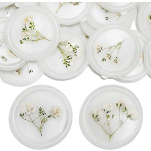 Adhesive Wax Seal Stickers Handmade White Dry Floral Envelope Seals Self Wax Stickers for Wedding Party Invitations, Envelope, Gift Wrap, Christmas 