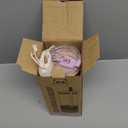 Pandaloo Glass Cups With Lids and Straws -20 Fl Oz- Perfect Size Iced Coffee Cup - Smoothie Cup With Bamboo Lid and On the go Lid - Glass Tumbler With Straw (1 Count (Pack of 1), Lilac Rhapsody)