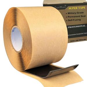 12FT Military-Grade Self-Fusing Tape | 65mil Thick Silicone-Butyl Composite | IP68 Permanent Waterproof Seal & 35KV Insulation | for Heavy-Duty Pipe, Electrical & Outdoor Repair