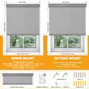 Cordless Blackout Roller Shades, Gray, 20" W x 72" H