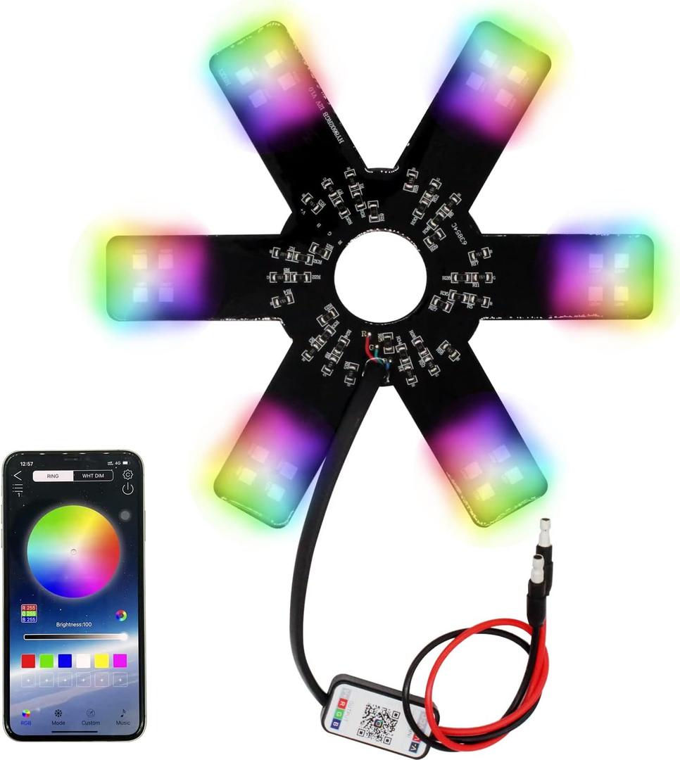 Air Cleaner LED Light 7.8" RGB Truck Decorative Hex Style Air Filter Lamp for Peterbilt, Freightliner, Kenworth, Trailers, RVs', Campers, with Smart App Control RGB Light
