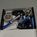 Soldering Iron Kit, Auto Feed Soldering Gun with LCD Display and 1C Precision Temp Control, 8-in-1 Set with Wire, Pump, Tip Cleaner, 5 Tips for Electronics Repair DIY, PCB, SMD (Gray)