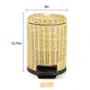 Handwoven Round Small Trash Can (Lvory, 2gallon/8L) | with Soft Close Lid, Stainless Steel Pedal, Removable Inner Bucket for Bathroom, Bedroom, Kitchen, Office
