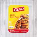 Glad Disposable Bakeware Aluminum Rectangular Cookie Sheets for Baking and Roasting, 12 Count-16" x 11" x 0.25" - Textured, Made from Aluminum - Baking Sheets, Baking Pans, Foil Cookie Sheet