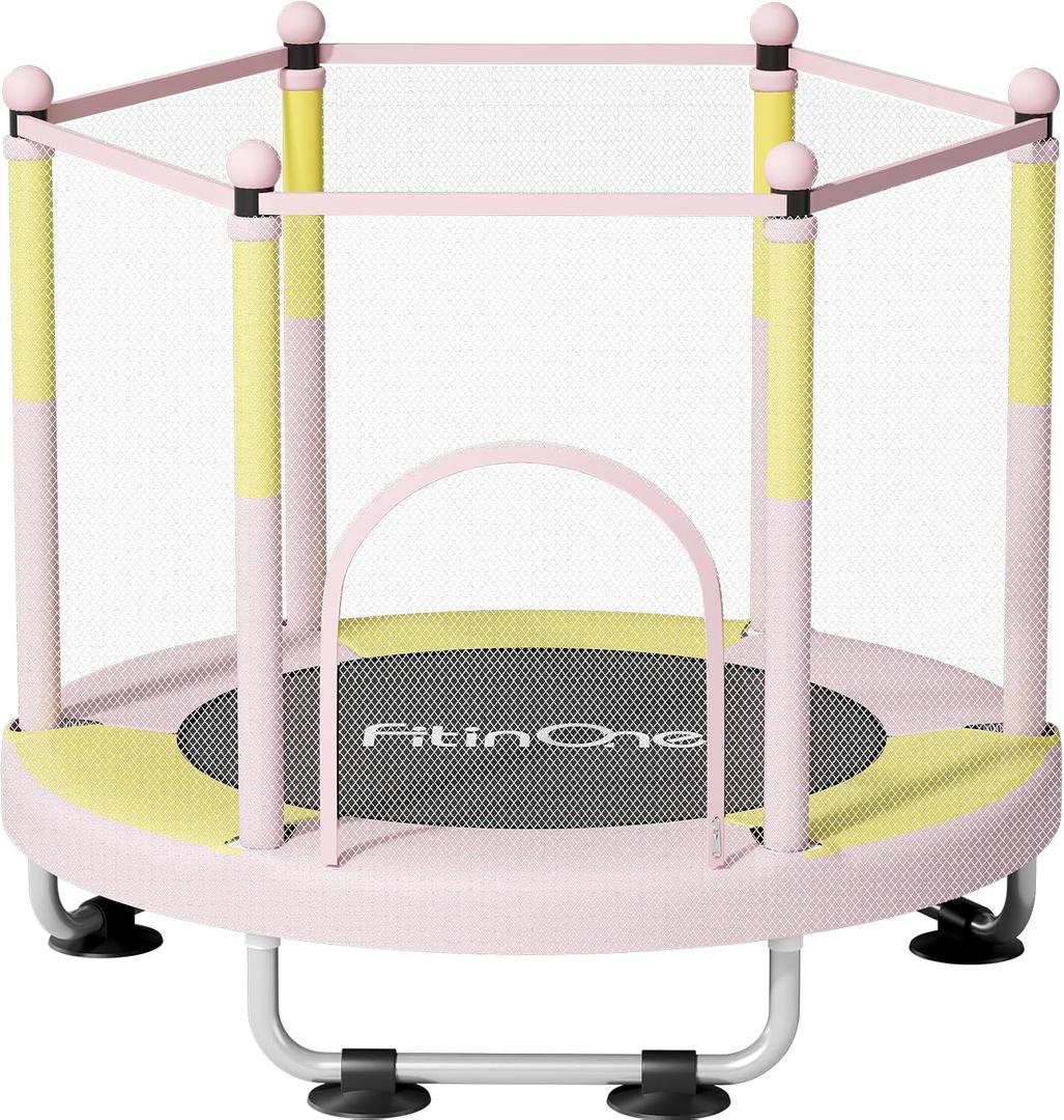 Fitinone Trampoline for Kids, 5 FT Indoor & Outdoor Toddler Trampoline with Safety Enclosure Net, Birthday Gifts for Kids, Gifts for Boy and Girl, Age 3-8