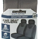 Custom Covers Braxton Gray Car Seat Covers Universal Fit 2 Pieces