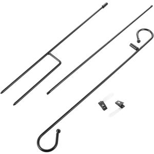SUPVOX 2pcs Garden Flag Stand Holder Sturdy Pole for Outdoor Flags Weather-Resistant Clips Easy Assembly for Seasonal Decorations Garden