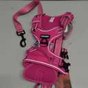 Voyager Dog Harness Dual Leash Attachment No-Pull Control Adjustable Soft but Strong Pet Harness for Medium and Large Dogs with 3M Reflective Technology, Leash Set Fuchsia Nylon, L (Chest: 25-30")