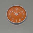 Zaoniy Non-Ticking Silent Quartz Wall Clock with Big 3D Number Modern Design Quiet Sweep Movement Indoor Decorative for Living Room Kitchen Wall Clocks Battery Operated 10-Inch (Orange)
