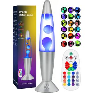 17 Colors Changing LED Liquid Motion Lamps with Remote - 13.5 Inch Liquid Night Light for Adults Teens, Relaxing Ambient Lighting for Home Décor, Valentine's Day Party Christmas Gifts for Women Men