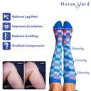 Nurse Yard Compression Socks for Nurses - Women & Men - 20-30mmHg Graduated Compression, Zero-Toe Compression, For Medical Staff, Nursing, Athletic Support Such As Running, Cycling, Hiking - 1 Pair S-M
