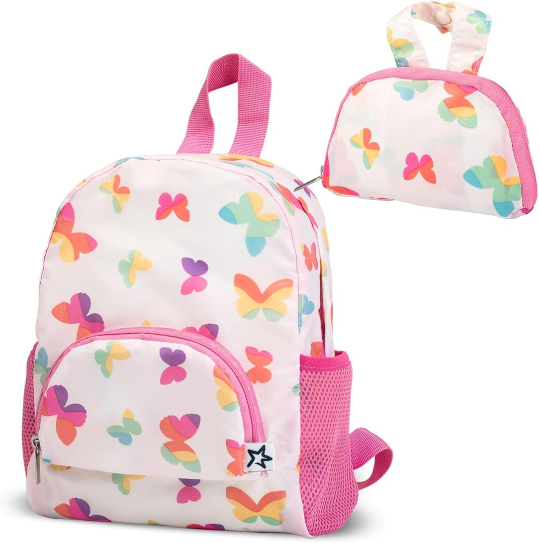 Tiny Twinkle Toddler Mini Backpack | Lightweight, Waterproof, Folds Up | Great for Travel, Daycare, Beach or Swim | Ages 2-4