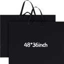 Abbylike 48 x 36 Inch Art Portfolio Bag Large Size Art Supply Bag with Nylon Shoulder Waterproof Poster Board Painting Drawing Sketch Storage Carry Case for Artwork Gift Supplies(Black,1 Pcs)
