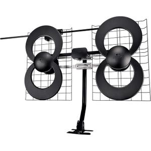 Antennas Direct ClearStream 4V Indoor Outdoor TV Antenna, UHF VHF, Multi-Directional, 70+ Mile Range, 4K 8K UHD, NEXTGEN TV  w/ 20-inch Mast (Black)