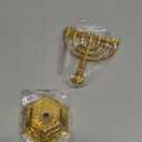 4.3" 7-Branch Hanukkah Menorah Candle Holder for Shabbat,Tabernacle, Menorahs for Chanukah(Gold)