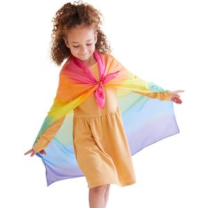 Sarah's Silks Enchanted Playsilk | 100% Silk Sensory Toys for Toddlers | Square Scarves, Montessori and Waldorf Toys for Pretend Play - Rainbow (Multi)