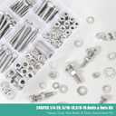 246PCS Heavy Duty Hex Bolts and Nuts Kit, 1/4-20, 5/16-18,3/8-16 Nuts and Bolts Assortment Kit,304 Stainless Steel Bolts and Nuts Kit,Lock and Flat Washers with Storage Box
