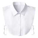 Kalkehay Detachable Dickey Collar Blouse for Women, Fake Half Shirts Faux False Collar for Girls Favors, White S/M
