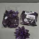 Huralona 8pcs Organza Ribbon Flowers Chiffon Flowers 4.5"/11.5cm for Crafts Wedding Decor DIY Flower for Headpiece Appliques (Purple) 2 Packs
