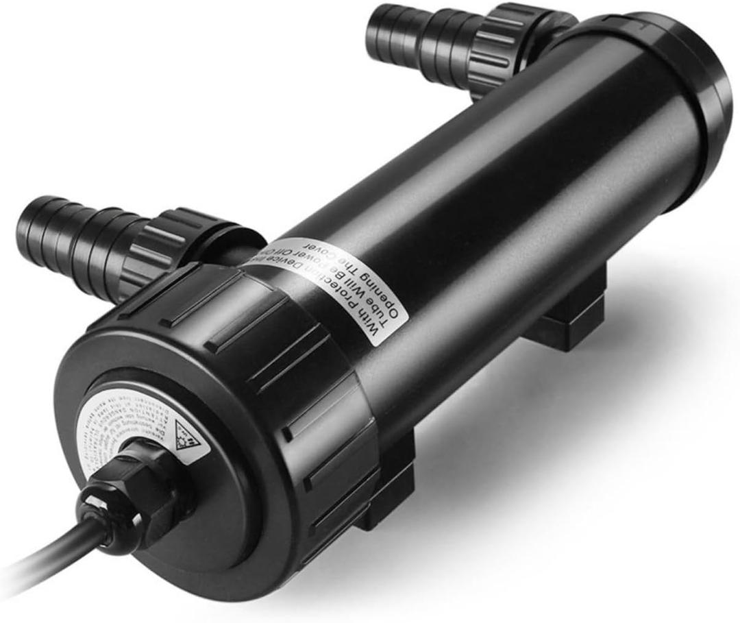 Flexzion Pond UV Lights for Outdoor Ponds - 9W Small Pond UV Light, 2113 Gal Capacity, 1500L/H UV Pond Clarifier for Outdoor Ponds, Clears Water in Days (CUV-109A)
