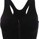 Hiking Gril Women's Zip Front Sports Bra Wireless Post-Surgery Yoga Bras (L)