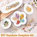Highergo 922 Pcs Charms Lip Gloss Keychain Making Kit DIY Craft Supply Including 24 Keychain Clip 28 Extender Chain 208 Charms Jewelry Plier for Custom Bag Phone Crafting Jewelry Making Kit