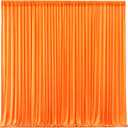 Orange Backdrop Curtains 4 Panels - Wrinkle-Free Polyester Photography Drapes for Baby Shower & Birthday Party - 16 X 10FT