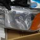 Headlights Assembly for 99-07 GMC Sierra, Compatible with 99-06 GMC Yukon Headlamp Replacement Chrome Housing Driver & Passenger Side