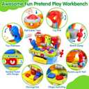 ORWINE Toys for 1 Year Old Boy, Musical Toddler Tool Bench, Montessori Educational Toys with Sound Lights Effect, Shape Sorter, One Year Old Boy Birthday Gift, Engineer Pretend Play Workbench