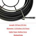 Drain Cleaning Cable with 8 Cutter for 2" to 4" Pipes, 50 Feet x 1/2 Inch