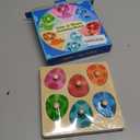 SIERLIKY Wooden Peg Puzzle for Toddlers,Montessori Toys for Kids，Wooden Learning Color Sorting Shape Puzzles for Old Boys Girls, Dinosaur Match Eggs Developmental Sensory Matching Games