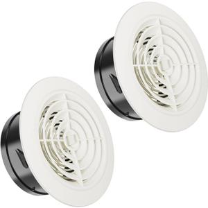 6 Inch Air Vent Cover, HG Power 2-Pack Adjustable ABS Louver Grille Cover, Round Exhaust Vent Fit for Bathroom Office Kitchen Ventilation, Opening Size 5.66"
