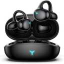 Earbuds Wireless Bluetooth 5.4 Open Ear Clip Headphones with Mic, 55H Play, IPX5 Waterproof for Multi-Scene Use Like Running, Working & Gaming, Comfortable for Small Ears & Glasses - Black 01